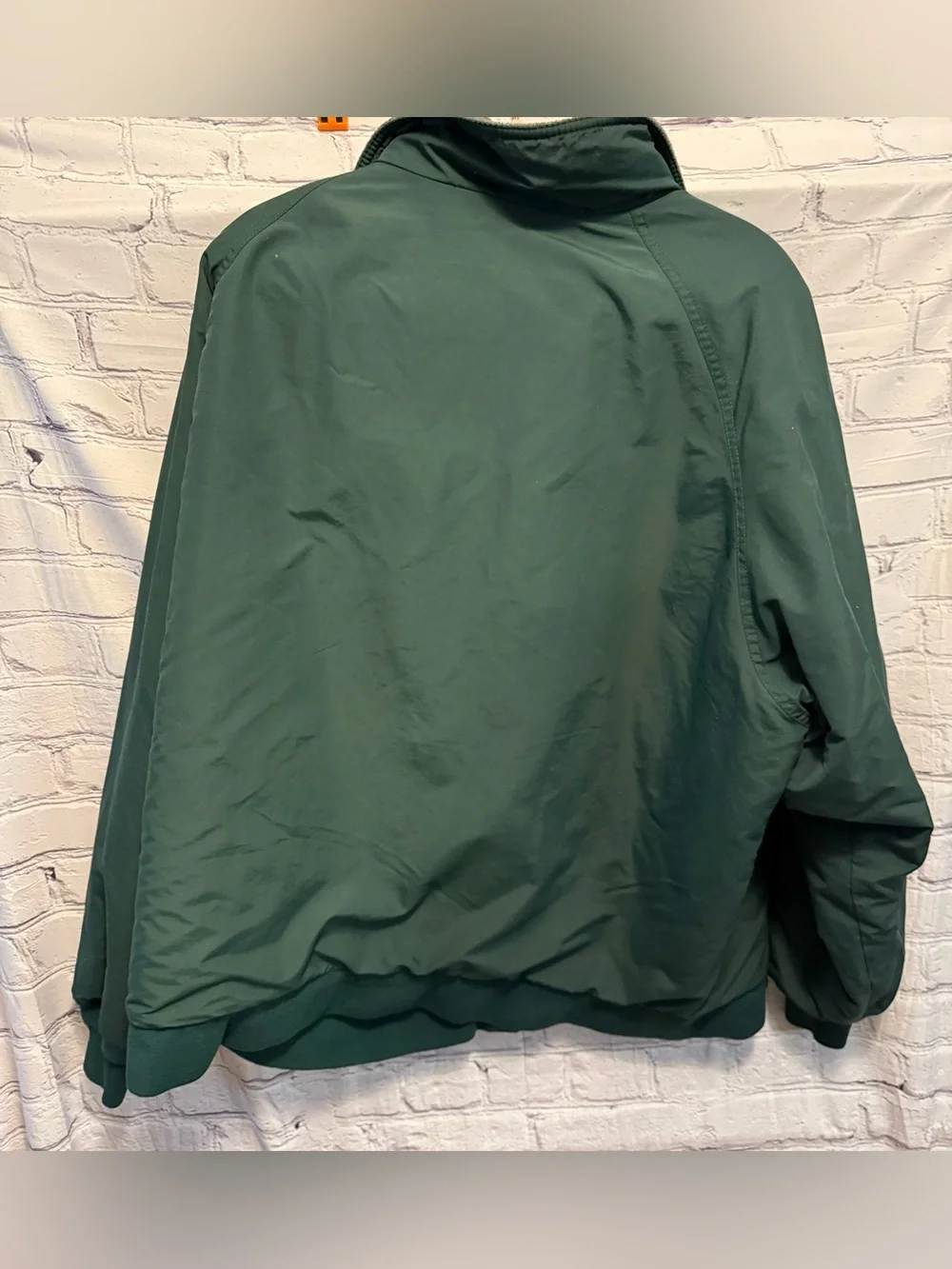 Lands' End Dark Green Jacket with Gray Fleece Lining